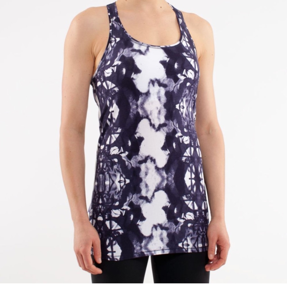 Lululemon Every Yogi Tank Ink Blot White Deep Indigo